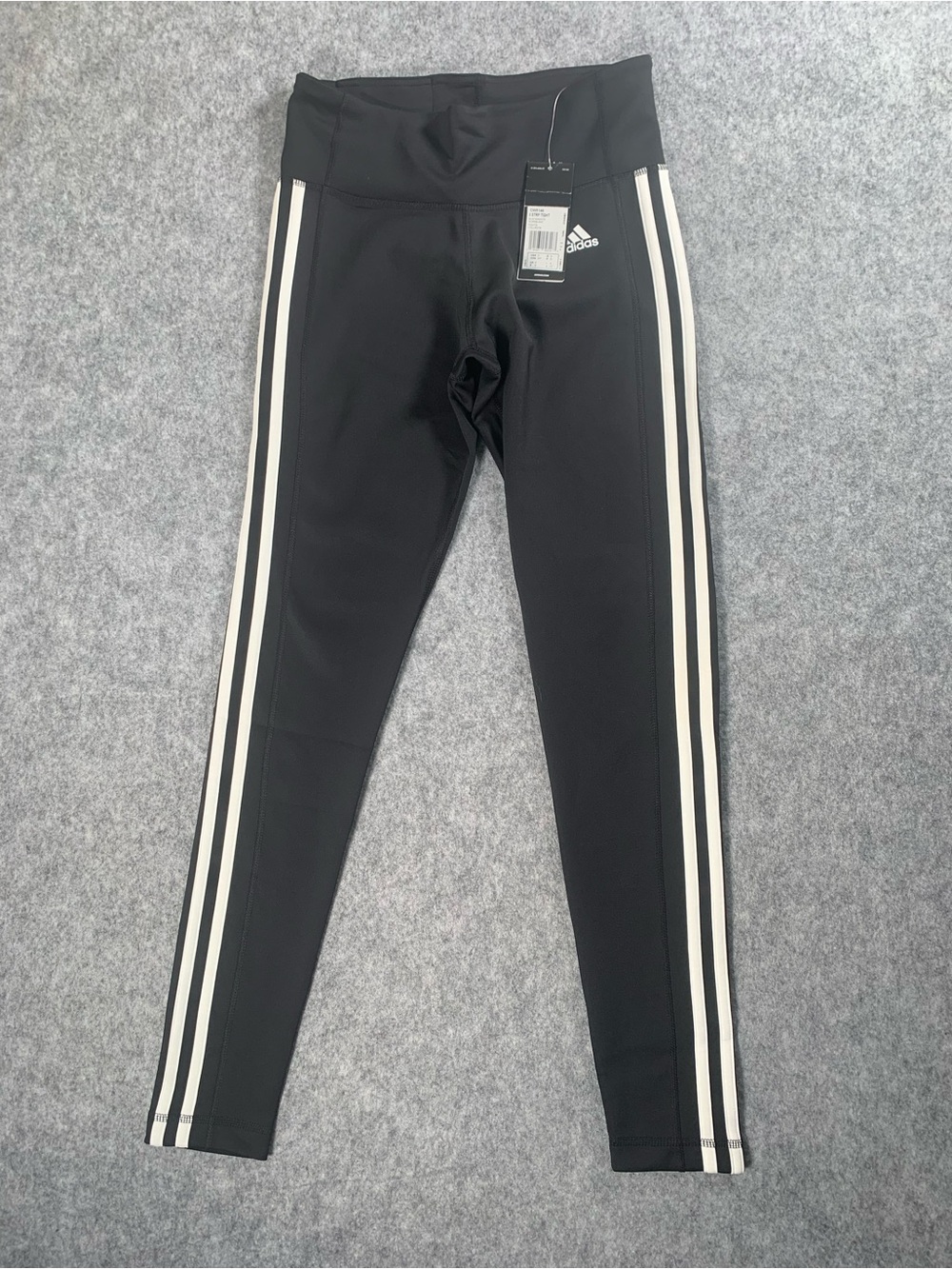 Adidas Women’s Black Leggings with White Side Stripes